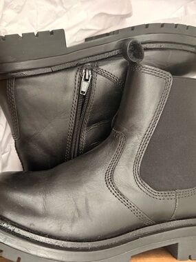 ZARA Kids Black Leather Chelsea Boots Lug Sole Size 35 (US 3.5)